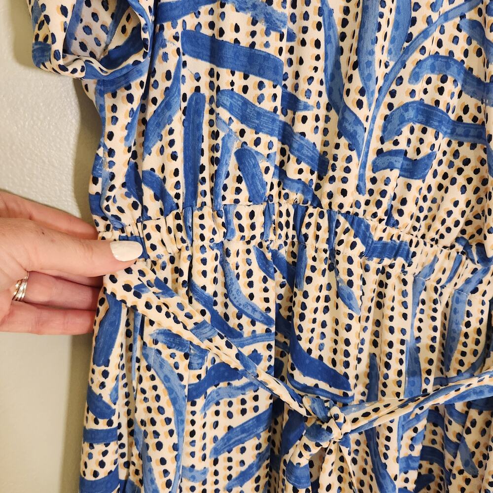 NIC+ZOE NWT Blue Palm Dot Fit & Flare Dress, Size XS - Picture 8 of 13